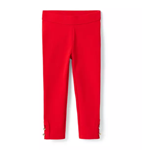 Button Cuff Ponte Pant True Red 1 Button Cuff Ponte Pant True Red