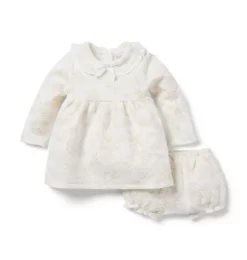 Baby Floral Toile Quilted Matching Set Jet Ivory Floral Toile