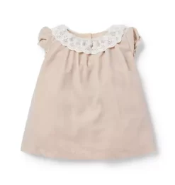 The Festive Velvet Baby Dress Light Coffee