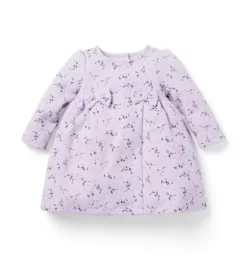 Baby Floral Quilted Bow Dress Purple Marshmallow Floral