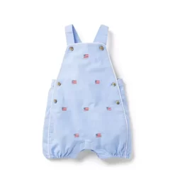 The Embroidered Oxford Baby Overall Ocean Air Flag