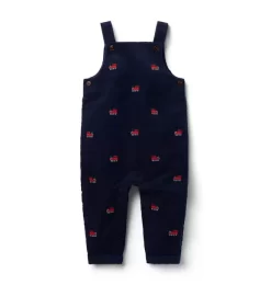 Baby Embroidered Train Corduroy Overall Merchant Marine Train