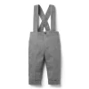 Baby Herringbone Suspender Pant Grey Heather