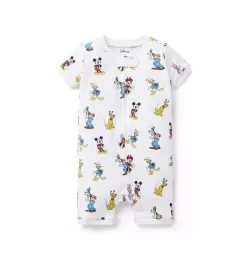 Baby Good Night Short Zip Pajama In Disney Mickey Mouse Friends White Mickey Mouse Friends