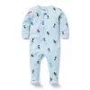 Baby Good Night Footed Pajamas In Disney Mickey Mouse Sky Blue Mickey Mouse