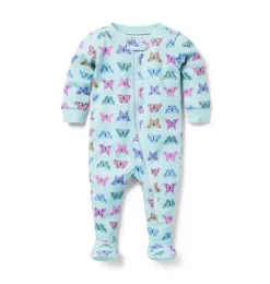 Baby Good Night Footed Pajamas In Butterfly Skies Icy Morn Butterfly Skies
