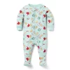 Baby Good Night Footed Pajamas In Sweet Holiday Dreams Mint Green Sweet Holiday Dreams