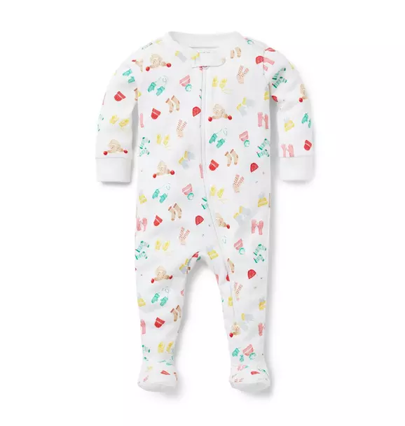 Baby Good Night Footed Pajamas In Winter Cozy White Winter Cozy 1 Baby Good Night Footed Pajamas In Winter Cozy White Winter Cozy