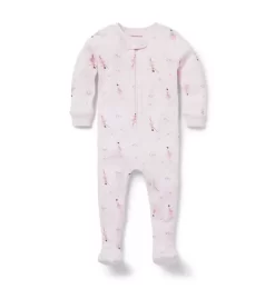 Baby Good Night Footed Pajamas In Ice Skater Pink Ice Skater