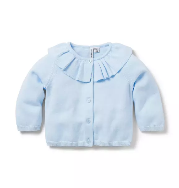Baby Ruffle Collar Cardigan Beau Blue 1 Baby Ruffle Collar Cardigan Beau Blue