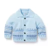 Baby Fair Isle Cardigan Blue Feather Fair Isle