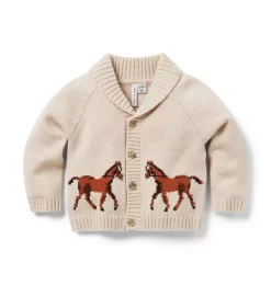 The Horse Show Baby Cardigan Fluffy Bunny Heather
