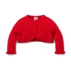 Baby Cable Knit Cropped Cardigan Bradbury Red