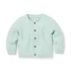 The Cozy Cable Knit Baby Cardigan Pastel Green Heather