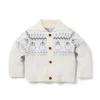 Baby Fair Isle Penguin Cardigan Antique White Fair Isle