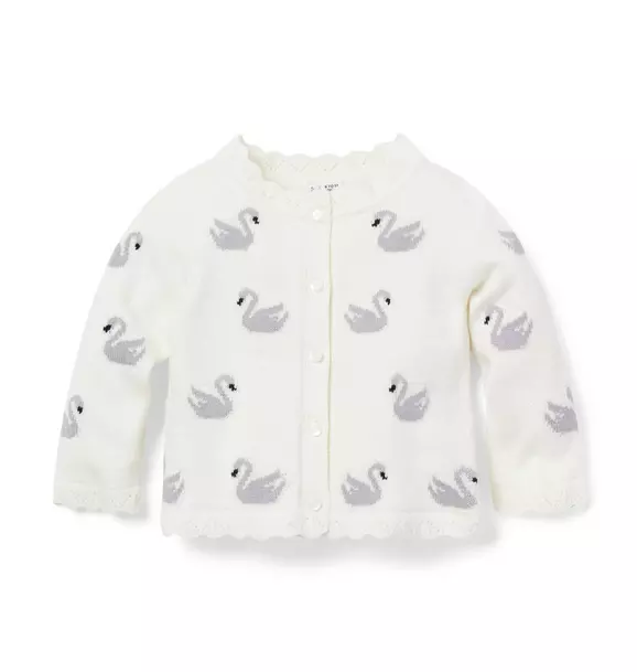 Baby Swan Cardigan Cream And Sugar Swan 1 Baby Swan Cardigan Cream And Sugar Swan