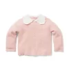 Baby Pointelle Collared Sweater Peachskin